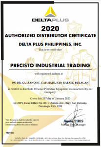 Delta Plus Distributor Certificate