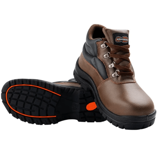 Men's work boots in brown color, designed for durability and style.