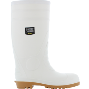 White rubber boot ideal for gardening or rainy days.